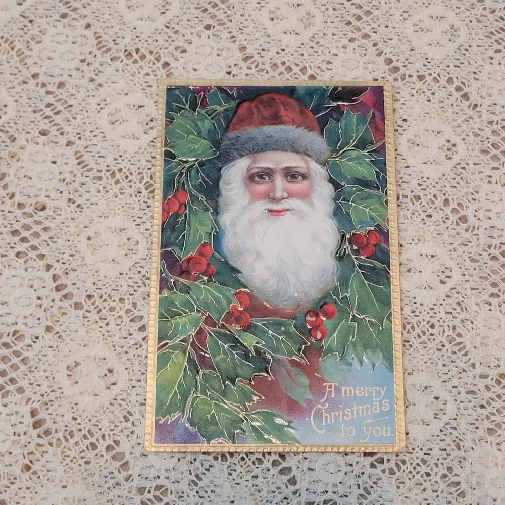 Vintage Christmas Post Cards from 1900s Junk‎ Journal Scrapbook Holiday Lot of 5